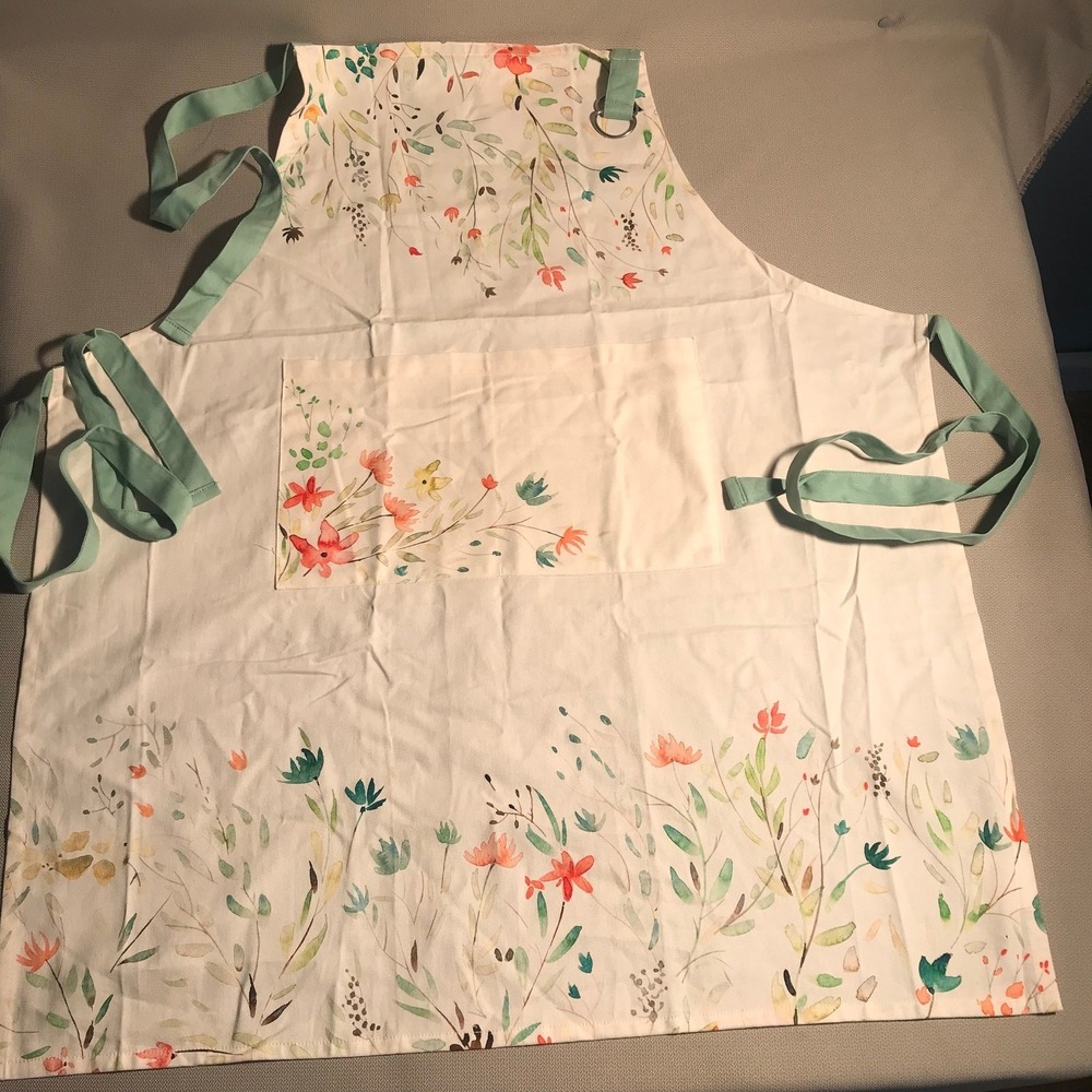 Maison d' Hermine 100% Cotton Kitchen Apron with an Adjustable Neck Long Ties‎